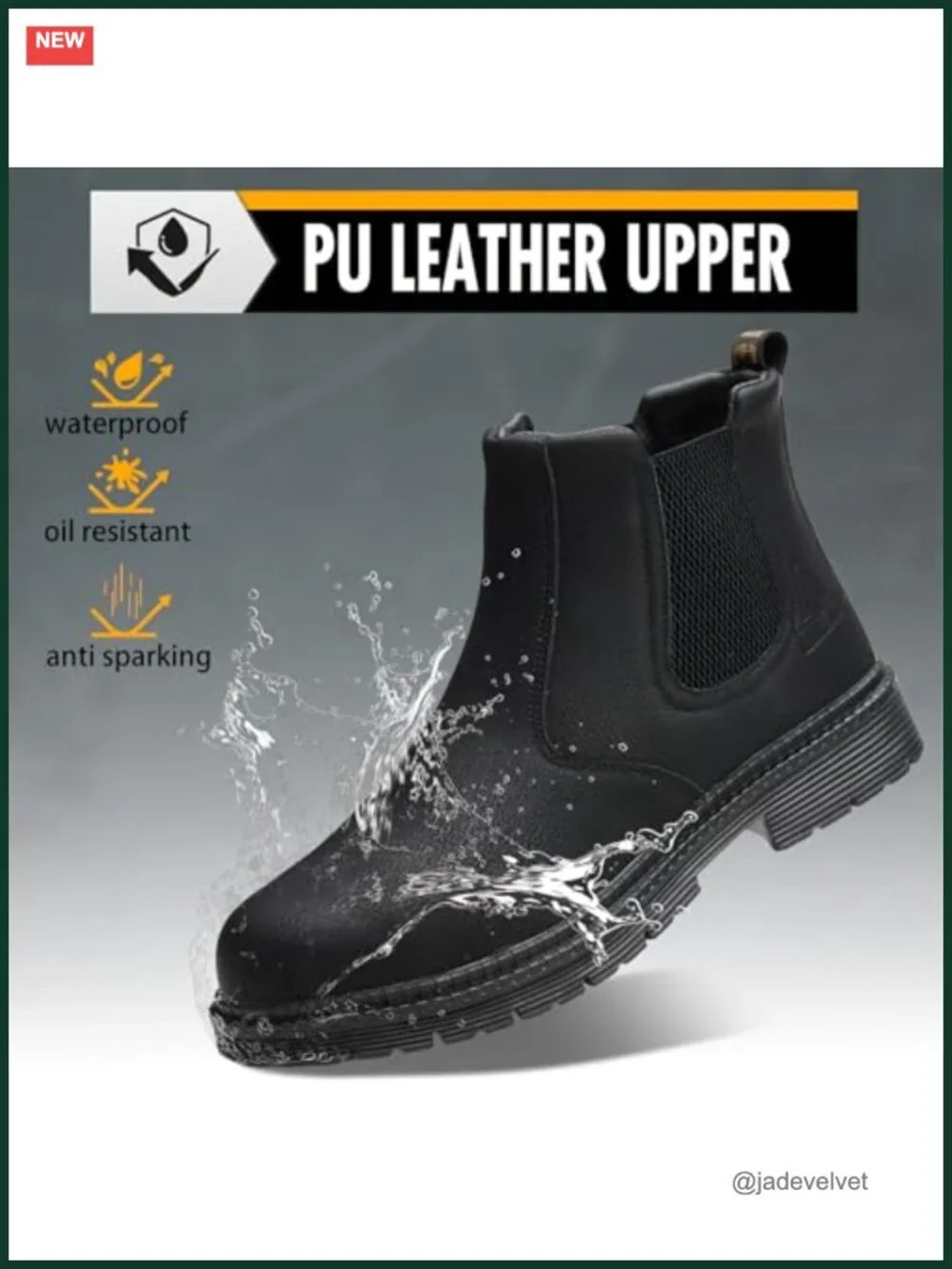 Steel Toe Chelsea Boots Men's Waterproof Lightweight Safety Work Boots